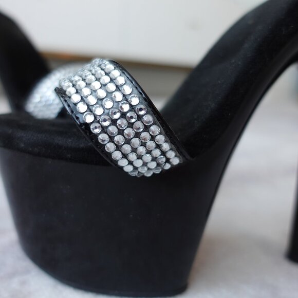 Black Rhinestone Stripper Shoe - Picture 11 of 14